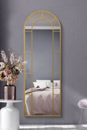 "Mirroroutlet Arcus - Gold Framed Arched Full Length Leaner / Wall Mirror 67"" X 24"" (170Cm X 60Cm)" - thumbnail 2