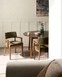 Beliani Set Of 2 Dining Chairs Dalbo Boucle Brown/ Green - thumbnail 2