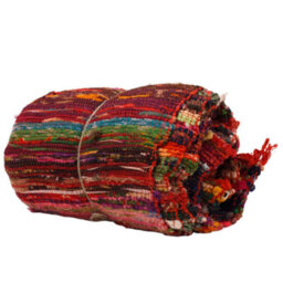 Red Luxury Rag Rug 150X90Cm - Cozy, Vibrant Home Decor - thumbnail 5
