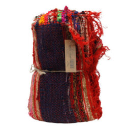Red Luxury Rag Rug 150X90Cm - Cozy, Vibrant Home Decor - thumbnail 4