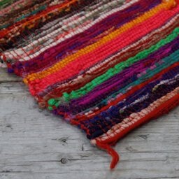 Red Luxury Rag Rug 150X90Cm - Cozy, Vibrant Home Decor - thumbnail 3