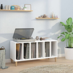 Berkfield Record Cabinet White 100X38X48 Cm Engineered Wood - thumbnail 1