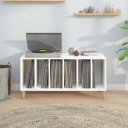 Berkfield Record Cabinet White 100X38X48 Cm Engineered Wood - thumbnail 3