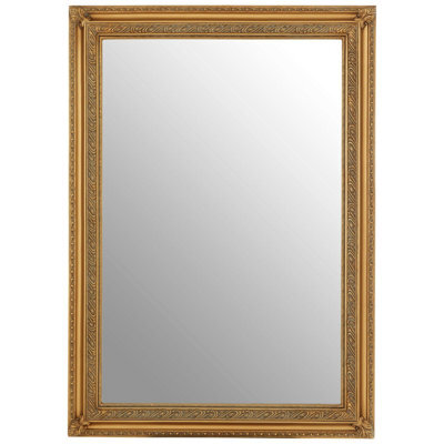 Premier Housewares Interiors By Premier Stunning Gold Finish Wall Mirror, Decorative Functional Hallway Mirror For Livingroom, Elegant Modern Mirror - image 1