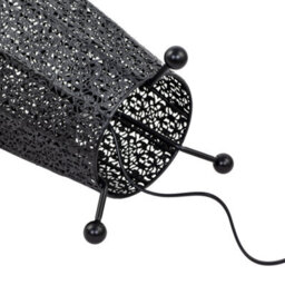 Happy Homewares Traditional And Ornate Floral Moroccan Floor Lamp In Black Gloss - thumbnail 3