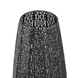 Happy Homewares Traditional And Ornate Floral Moroccan Floor Lamp In Black Gloss - thumbnail 5