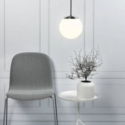 Nordlux Cafe Glass Pendant Light Hand Blown Glass White,mains 20Cm