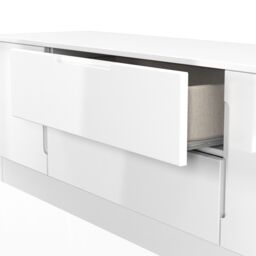 Messina Gloss White Tv Stand With 2 Drawers, (H)49.5Cm X (W)144.2Cm X (D)40Cm - thumbnail 6