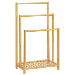 Towel Rack Towel Rail Towel Stand For Bathroom Drying Stand Bamboo - thumbnail 4