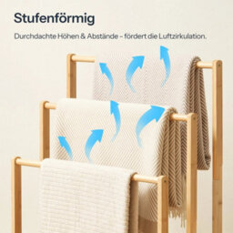 Towel Rack Towel Rail Towel Stand For Bathroom Drying Stand Bamboo - thumbnail 5