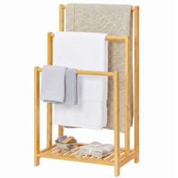 Towel Rack Towel Rail Towel Stand For Bathroom Drying Stand Bamboo - thumbnail 6
