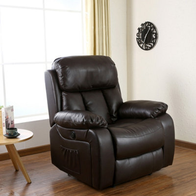 More4Homes Chester Electric Bonded Leather Automatic Recliner Armchair Sofa Home Lounge Chair (Brown) - image 1