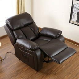 More4Homes Chester Electric Bonded Leather Automatic Recliner Armchair Sofa Home Lounge Chair (Brown) - thumbnail 7