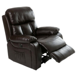 More4Homes Chester Electric Bonded Leather Automatic Recliner Armchair Sofa Home Lounge Chair (Brown) - thumbnail 4