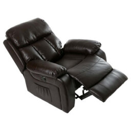 More4Homes Chester Electric Bonded Leather Automatic Recliner Armchair Sofa Home Lounge Chair (Brown) - thumbnail 5