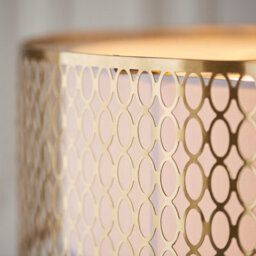 Luminosa Lighting Luminosa Cordero Single Pendant Ceiling Lamp, Gold Effect Plate, White Fabric, Frosted Glass - thumbnail 5