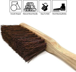 "2 X 10.5"" Stiff Bass Hand Brush Scrubbing Wooden Bristles Indoor Outdoor New" - thumbnail 4
