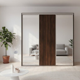 Grande 277 Ii Sliding Wardrobe With 2 Mirrors Oak Sonoma Chocolate - thumbnail 2