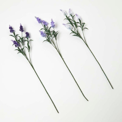 Homescapes Set Of 3 Artificial Purple Handcrafted Lavander Spray Single Stems, 68 Cm - image 1