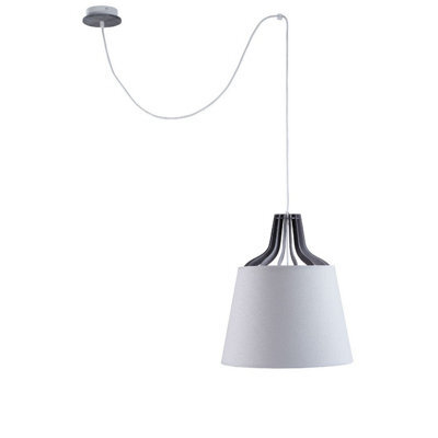 Luminosa Lighting Luminosa Lucio Dome Pendant Ceiling Light White, 38Cm, 1X E27, 200Cm Wire