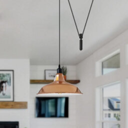 Modern Rose Gold Pendant Light For Kitchen Islands Long Metal Shade With 2M Wire Cord For Modern Kitchen, Dining Hall, Hallway - thumbnail 2