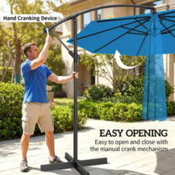Outsunny 3(M) Banana Parasol Cantilever Umbrella Garden - thumbnail 4