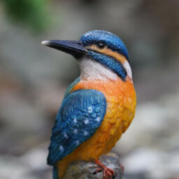 Burgess Kingfisher Resin Statue Home Garden British Bird Sculpture Outdoor Ornament Robin Decoration Birdwatching Gift - thumbnail 2