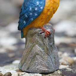 Burgess Kingfisher Resin Statue Home Garden British Bird Sculpture Outdoor Ornament Robin Decoration Birdwatching Gift - thumbnail 3