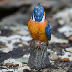 Burgess Kingfisher Resin Statue Home Garden British Bird Sculpture Outdoor Ornament Robin Decoration Birdwatching Gift - thumbnail 5
