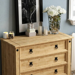 5 Drawer Chest Rustic Distressed Waxed Pine Storage Bedroom Furniture - thumbnail 5