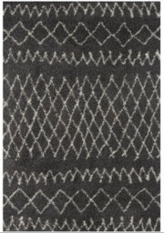 The Rugs Moroccan Shaggy Rugs And Runners Soft Fluffy Tribal Design High Pile Dark Grey And Ivory Living Room Kitchen Hallway 940