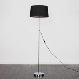Valuelights Charles Chrome Floor Lamp With Black Linen Shade - thumbnail 4