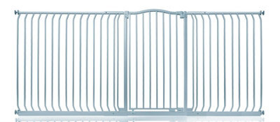 Safetots Extra Tall Curved Top Safety Gate, 225Cm - 234Cm, Matt Grey, Extra Tall 100Cm In Height, Pressure Fit Stair Gate - image 1
