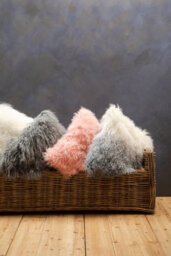 Orsina Bosie Mongolian Fur Grey Ombre Square Cushion - thumbnail 2