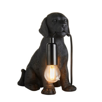 Luminosa Lighting Luminosa Labrador Puppy Table Lamp Matt Black, 1X E14 - image 1