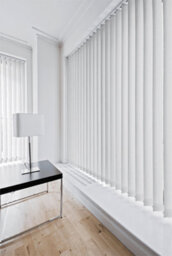 Caecus Blinds Blackout Plain Vertical Blind Complete 210Cm, White, Long Drop - thumbnail 1