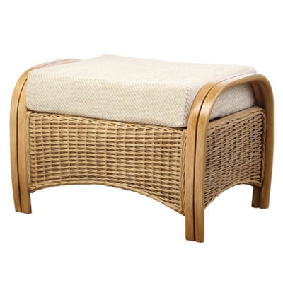 Desser Manila Footstool With Jasper Cream Cushion - Natural Rattan - image 1