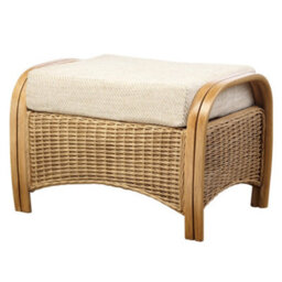 Desser Manila Footstool With Jasper Cream Cushion - Natural Rattan