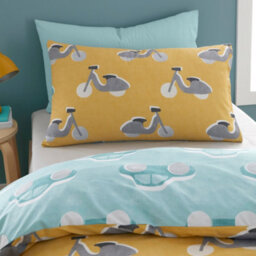 Bedlam Cool Cars 100% Cotton Reversible Duck Egg Duvet Cover Set - thumbnail 5