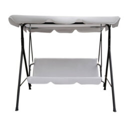 Alivio 3 Seater Garden Patio Swing Chair, Waterproof Uv Resistant Padded Seat Cushion Swing Bench Steel Frame Backyard Top Roof - thumbnail 1