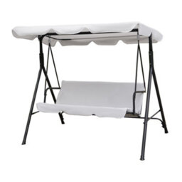 Alivio 3 Seater Garden Patio Swing Chair, Waterproof Uv Resistant Padded Seat Cushion Swing Bench Steel Frame Backyard Top Roof - thumbnail 8
