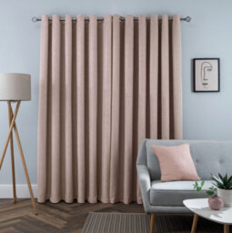Smart Living Luxury Linen Look Eyelet Blackout Lined Curtains - 2 Panels - 46 X 54 Inch - Blush - thumbnail 2