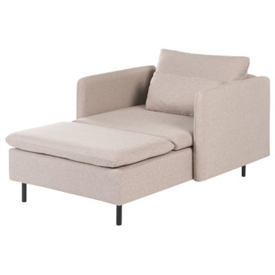 Beliani Chaise Longue Egeris Fabric Beige - image 1