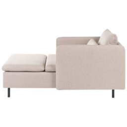 Beliani Chaise Longue Egeris Fabric Beige - thumbnail 3
