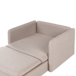 Beliani Chaise Longue Egeris Fabric Beige - thumbnail 6