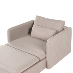 Beliani Chaise Longue Egeris Fabric Beige - thumbnail 5