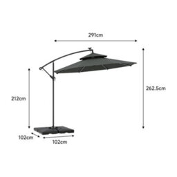 Breeins Outdoor Garden Patio Umbrellas Rectangular Parasol For Backyard And Pool With Base 2.5M H - thumbnail 5