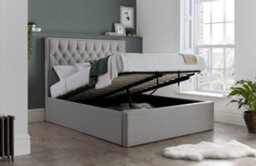 Bedmaster Wilson Grey Fabric Ottoman Bed And Cotswold 3000 Pocket Sprung Natural Mattress King Size - thumbnail 1