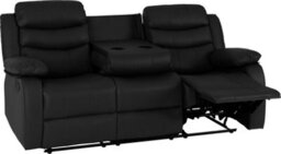Seconique Roma 3+2 Recliner Suite - Black Faux Leather - thumbnail 4