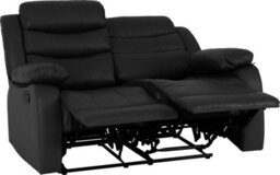 Seconique Roma 3+2 Recliner Suite - Black Faux Leather - thumbnail 7